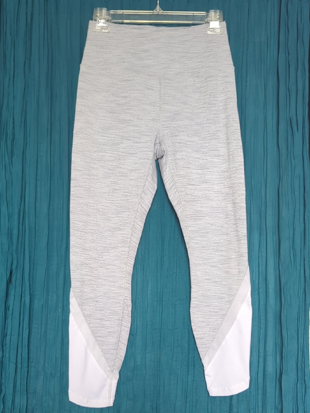 White And Gray RBX Leggings With Mesh Insert, Size M
